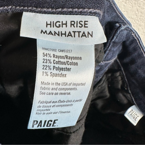 PAIGE Womens High Rise Manhattan Bootcut Jeans in Eve Dark Wash Size 28 - Picture 9 of 13